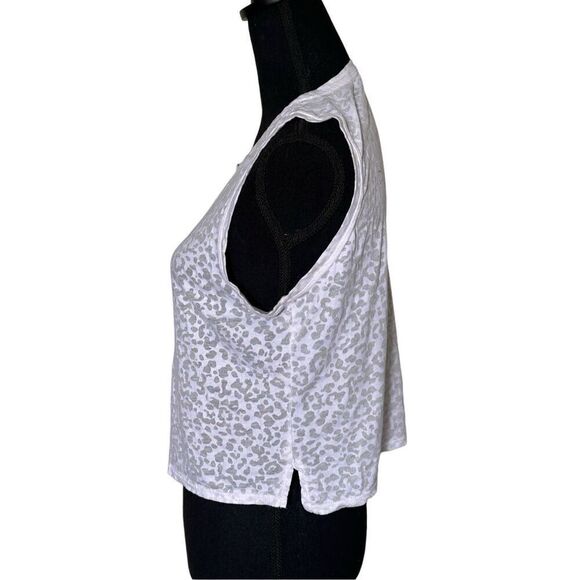 Evolution & Creation White Sheer Leopard Tank Top Sz Medium - Picture 4 of 5